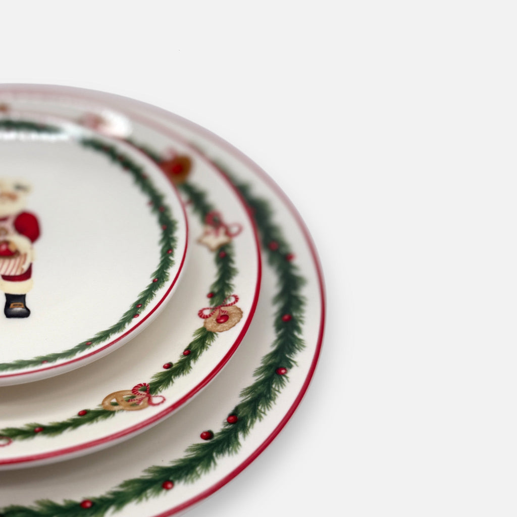 Essteller aus Keramik mit Weihnachts - Motiv, Ø26cm, Einzelteller Weihnachten Geschirr von EDG