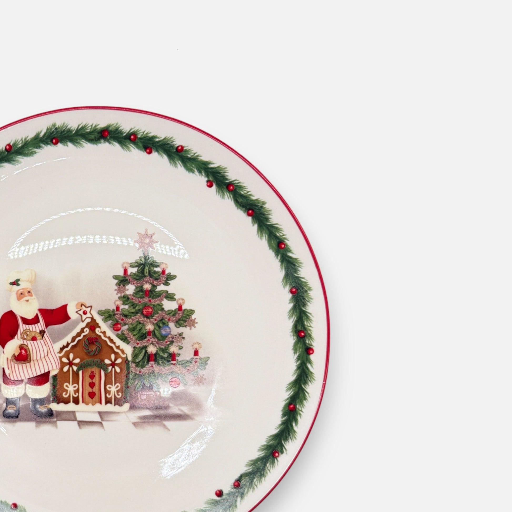 Essteller aus Keramik mit Weihnachts - Motiv, Ø26cm, Einzelteller Weihnachten Geschirr von EDG