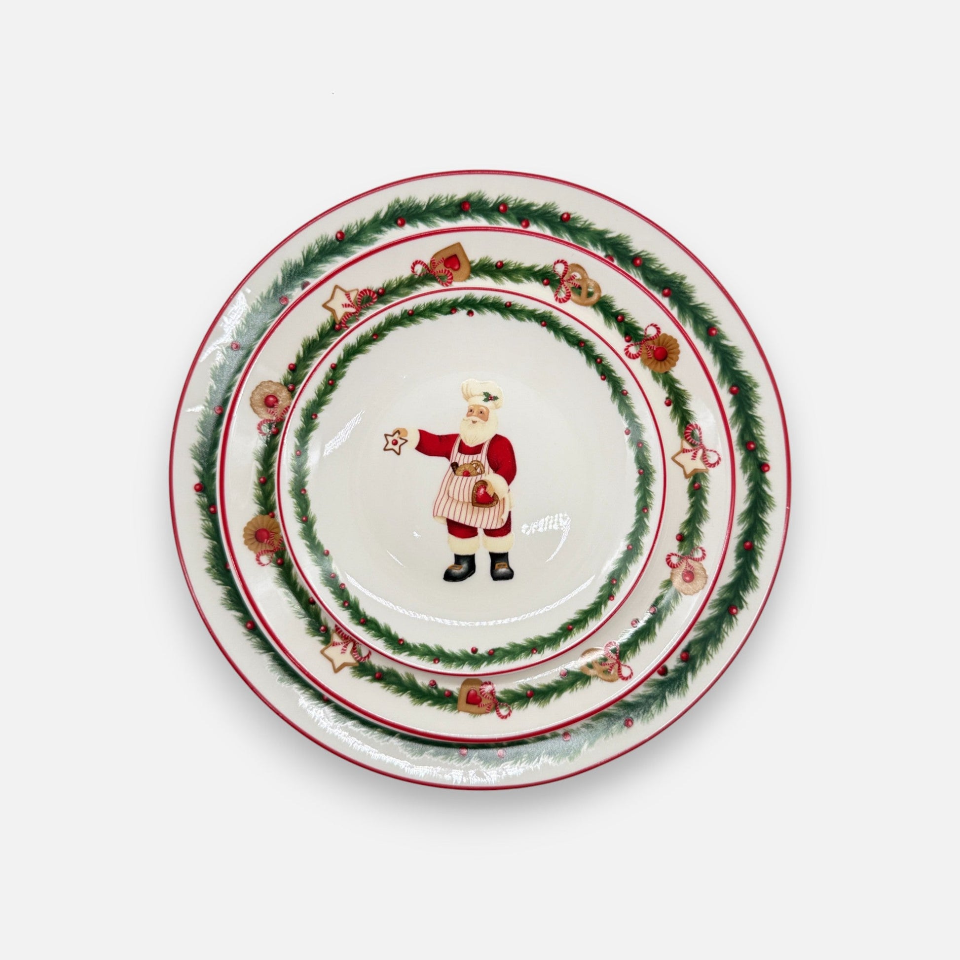 Essteller aus Keramik mit Weihnachts - Motiv, Ø26cm, Einzelteller Weihnachten Geschirr von EDG