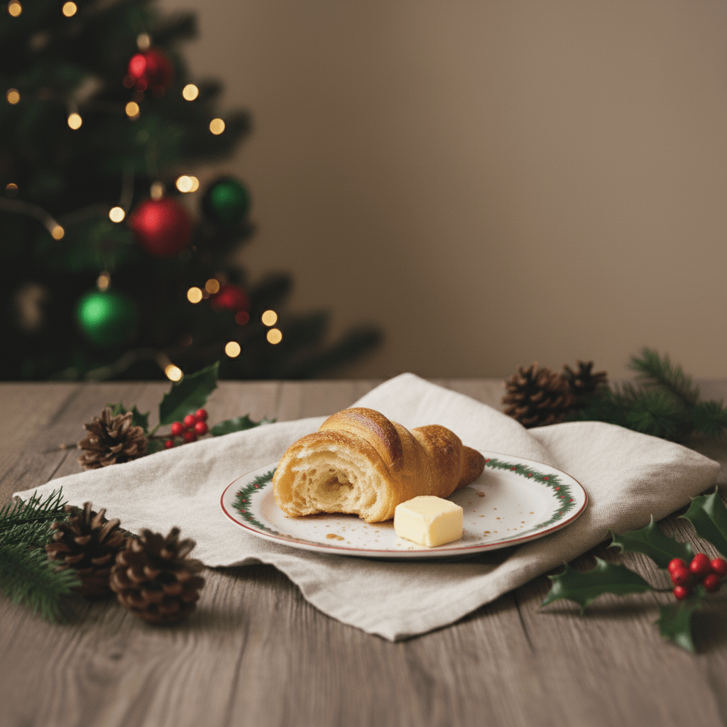 Frühstücksteller aus Keramik mit Weihnachtsbaum - Motiv, Ø21cm, Einzelteller Weihnachten Geschirr von EDG