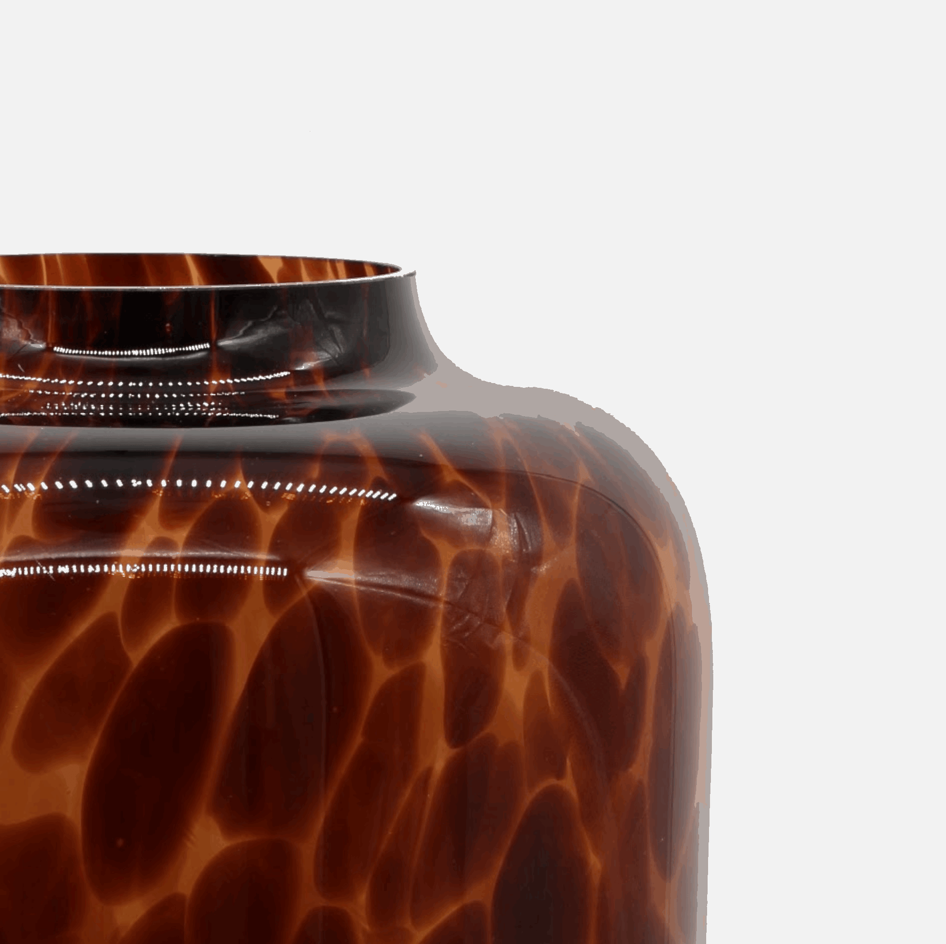 Glasvase, Dekovase aus Glas bernsteinfarben braun marmoriertes Muster B 24cm x H 34cm | Marceline Vasen von Light & Living