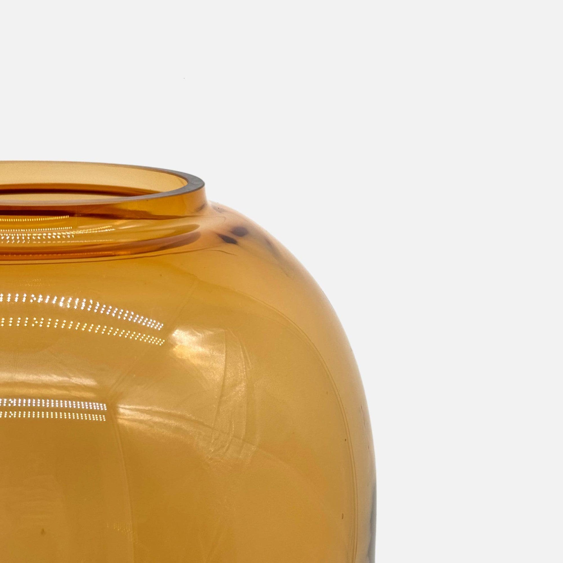 Glasvase, Dekovase aus Glas bernsteinfarben braun transparent Ø 26cm x H 34cm | Philippe Vasen von Dekocandle