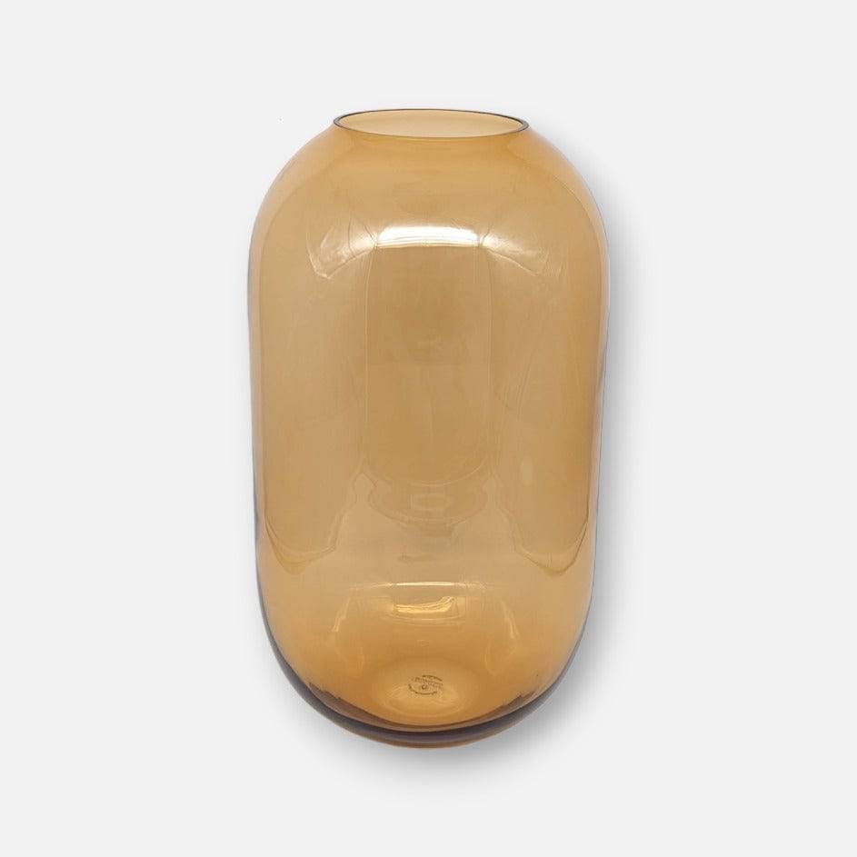 Glasvase, Dekovase aus Glas bernsteinfarben braun transparent Ø 27cm x H 48cm | Philippe Vasen von Dekocandle