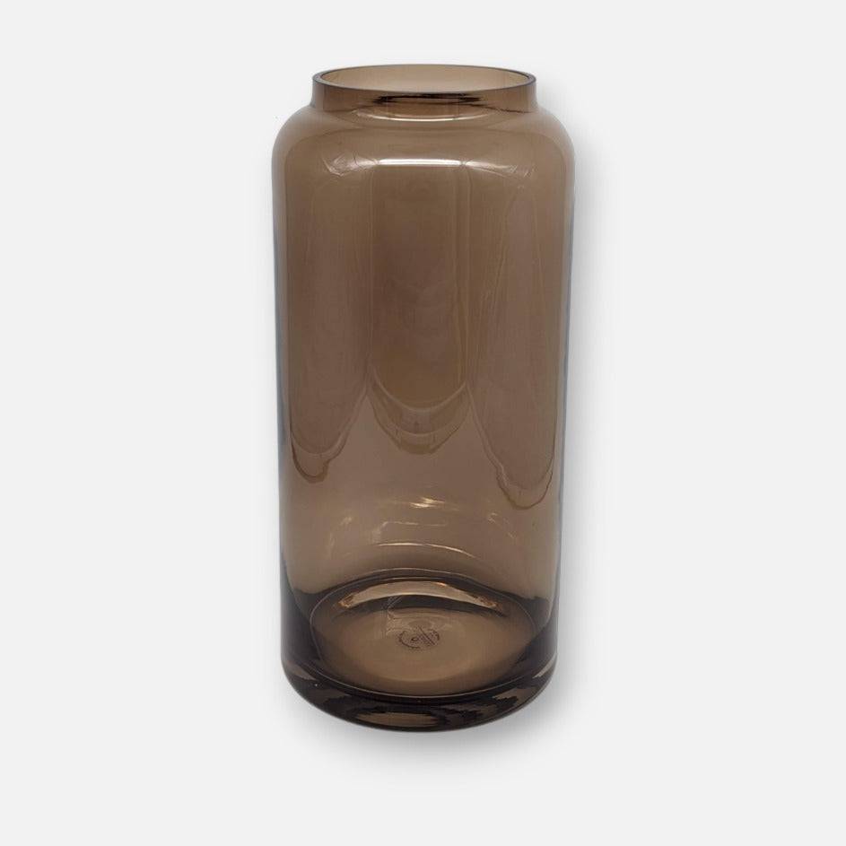 Glasvase, Dekovase aus Glas braun mocca transparent Ø 19cm x H 40.5cm | Dominique Vasen von DEKOCANDLE