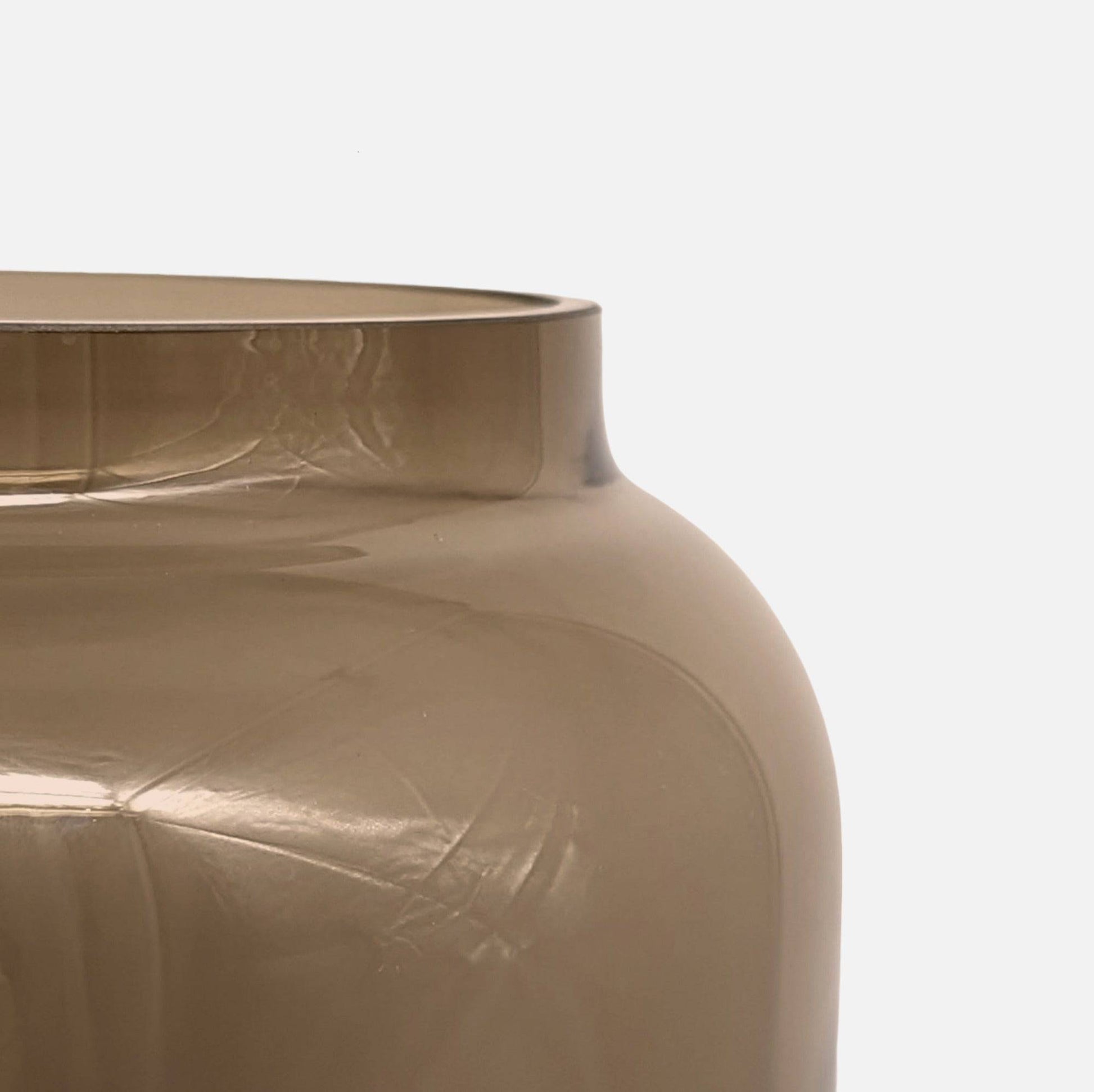 Glasvase, Dekovase aus Glas braun mocca transparent Ø 19cm x H 40.5cm | Dominique Vasen von DEKOCANDLE