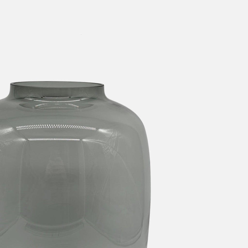 Glasvase / Dekovase aus Glas grau schwarz Rauchton transparent Ø 12cm x B 24cm x H 35cm | Adam Vasen von Dekocandle