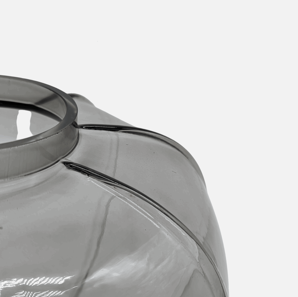 Glasvase, Dekovase aus Glas grau schwarz transparent Kürbisform Ø 25cm x H 20cm | Maxence Vasen von Lene Bjerre