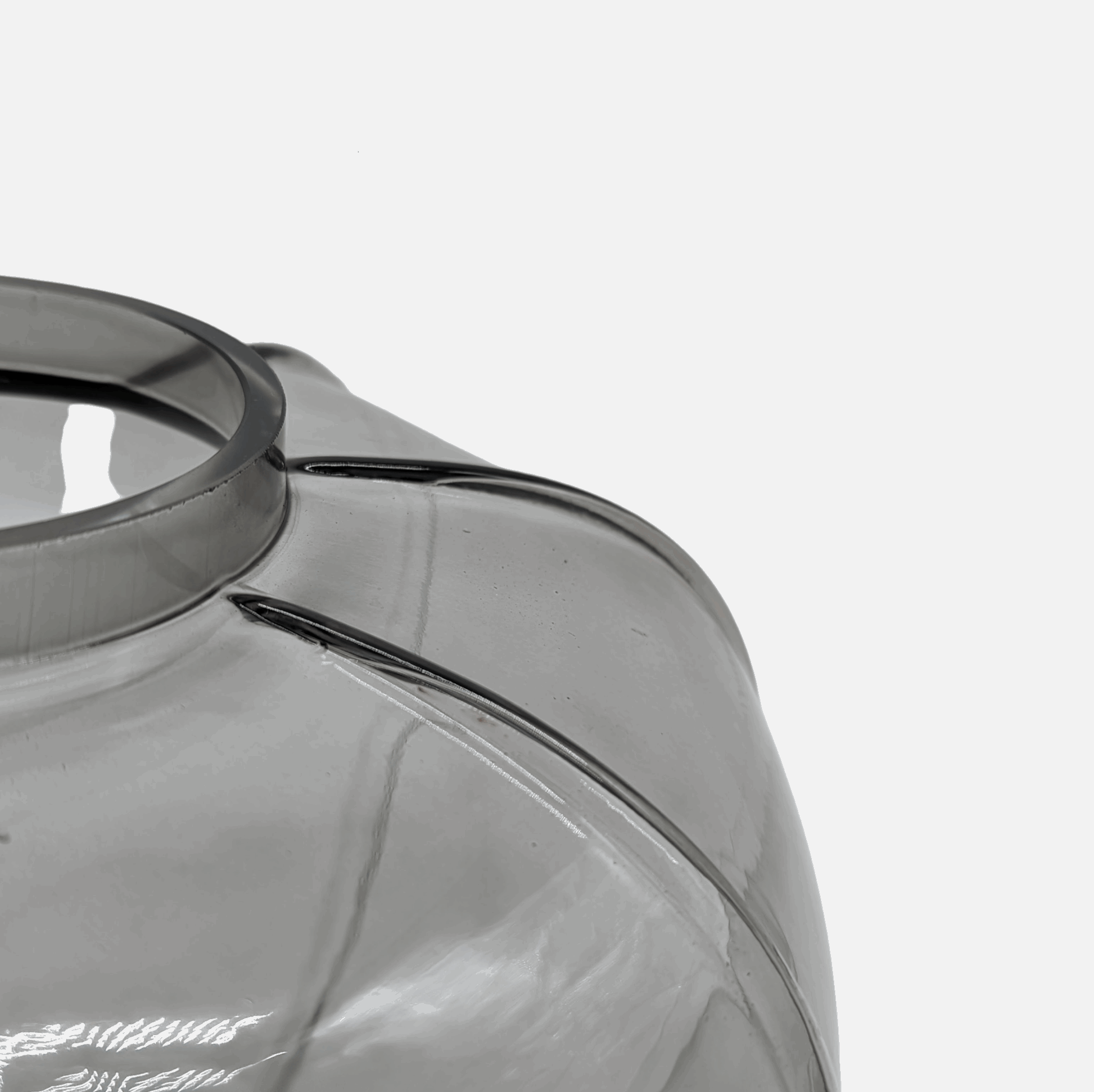 Glasvase, Dekovase aus Glas grau schwarz transparent Kürbisform Ø 25cm x H 20cm | Maxence Vasen von Lene Bjerre