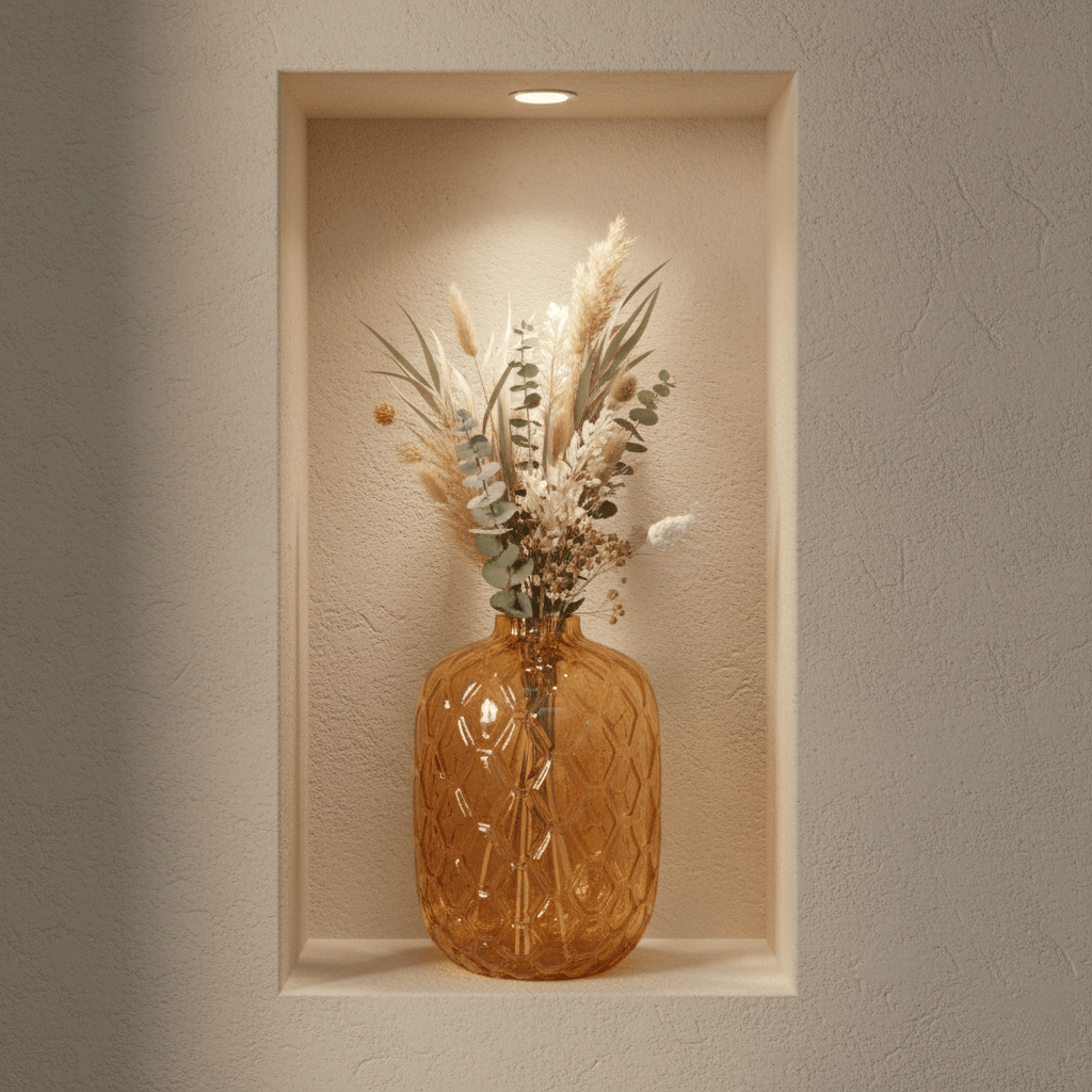 Glasvase, Dekovase aus Glas honigwabenartige Struktur gold braun Ø 29cm x H 42cm | Marlène Vasen von Light & Living