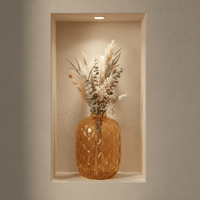Glasvase, Dekovase aus Glas honigwabenartige Struktur gold braun Ø 29cm x H 42cm | Marlène