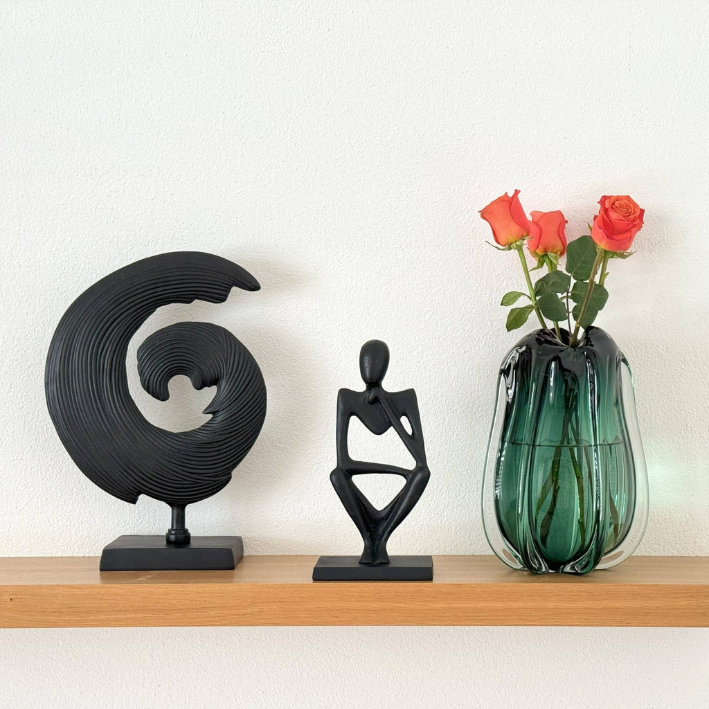 Glasvase, Dekovase aus Glas in Form einer Tulpenblüte türkis lang Ø 21cm x H 30cm | Murielle Vasen von Light & Living