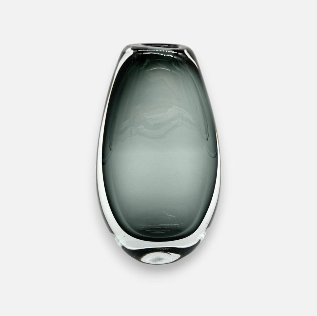 Glasvase, Dekovase aus Glas in Tropfenform grau - schwarz B 14cm x H 25cm | Callaeste Vasen von Light & Living