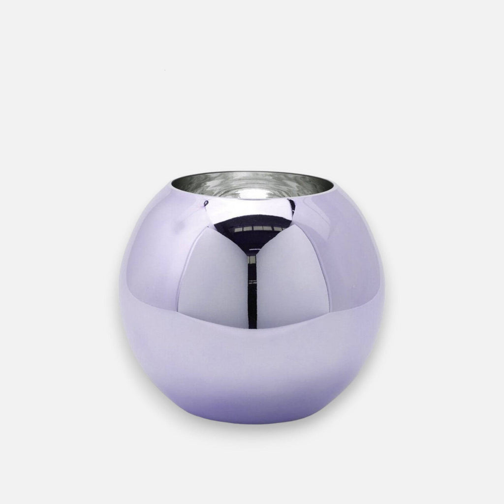 Glasvase, Dekovase aus Glas lila glänzend rund H 20cm x Ø 23cm | Boule Vasen von EDG