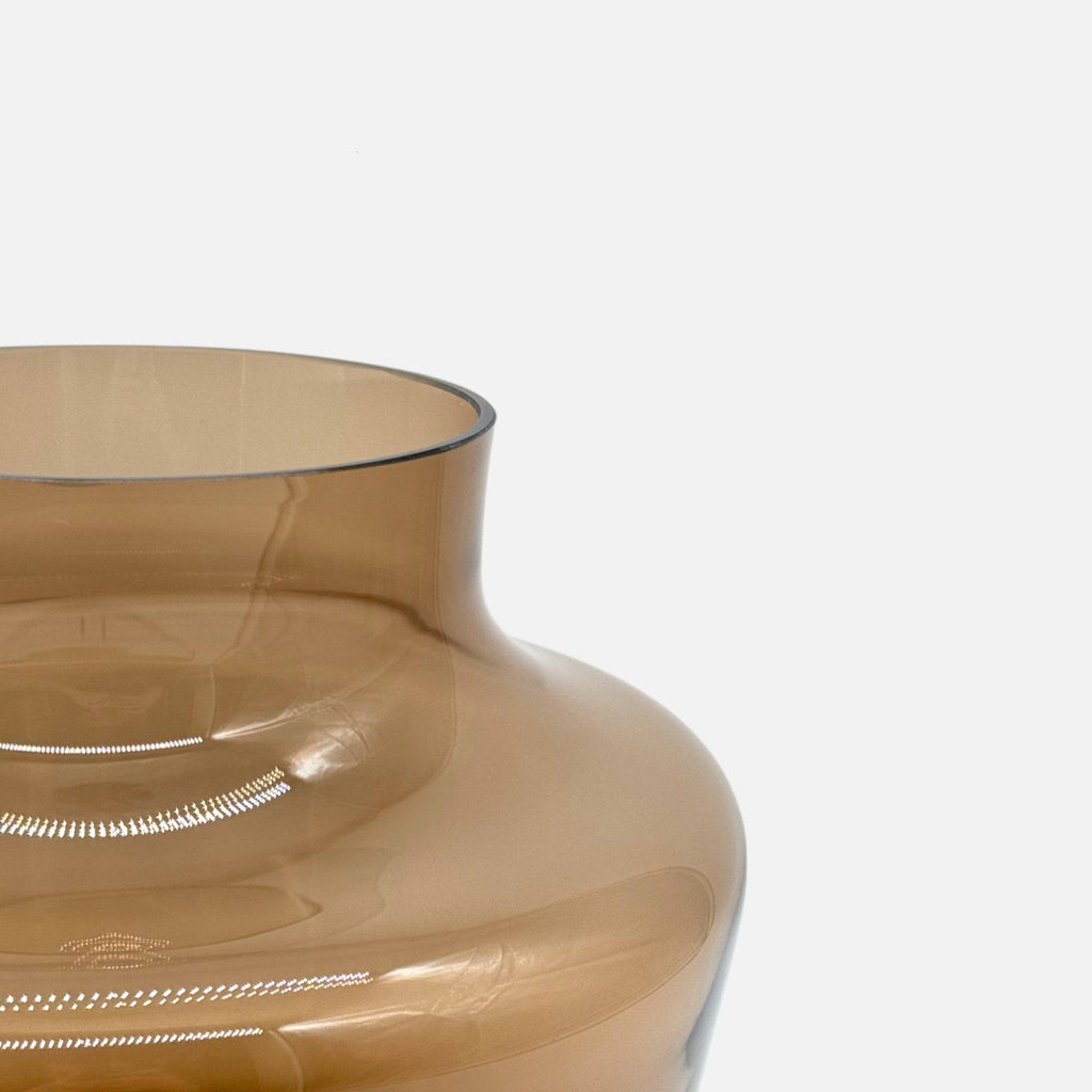 Glasvase, Dekovase aus Glas mundgeblasen braun mocca transparent Ø 22.5cm x H 22cm | Zoé Vasen von Vase The World