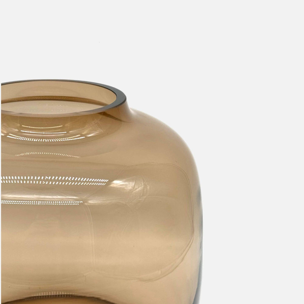 Glasvase, Dekovase aus Glas mundgeblasen braun mocca transparent Ø 25cm x H 25cm | Bartelle Vasen von Vase The World