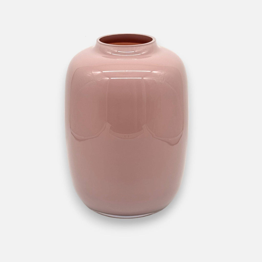 Glasvase, Dekovase aus Glas mundgeblasen pastell rosa glänzend Ø 21cm x H 29cm | Artelle Vasen von Vase The World