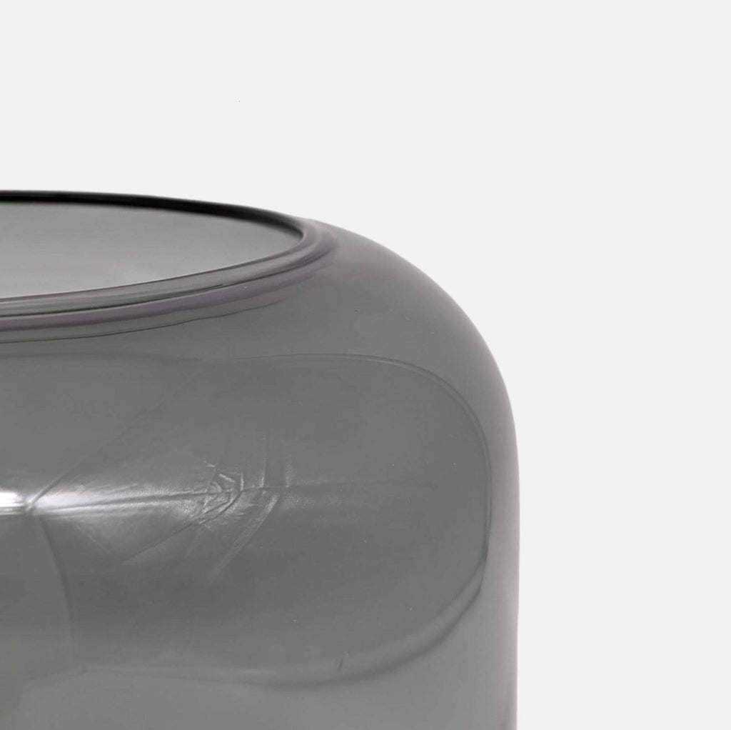 Glasvase, Dekovase aus Glas mundgeblasen schwarz grau transparent Rauchton B 24cm x H 20cm | Lucas Vasen von Dekocandle