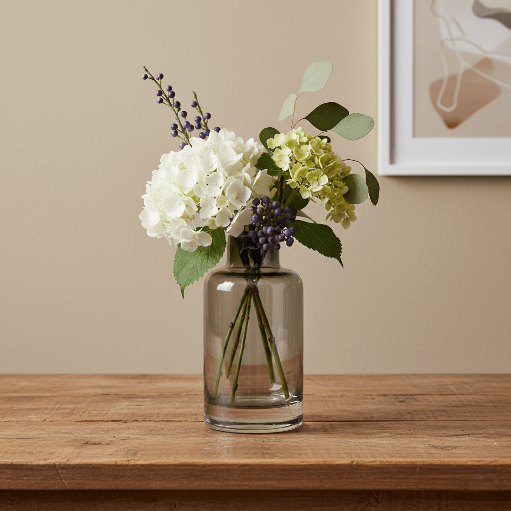 Glasvase, Dekovase aus Glas mundgeblasen schwarzgrau transparent Zylinderform B 10cm x H 23cm | Frédéric Vasen von Ju.