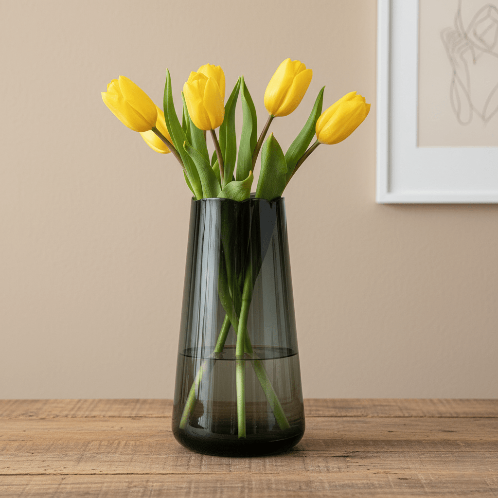 Glasvase, Dekovase aus Glas schwarz dunkel transparent Karaffenform B 16cm x H 24.5cm | Vincent Vasen von Dekocandle