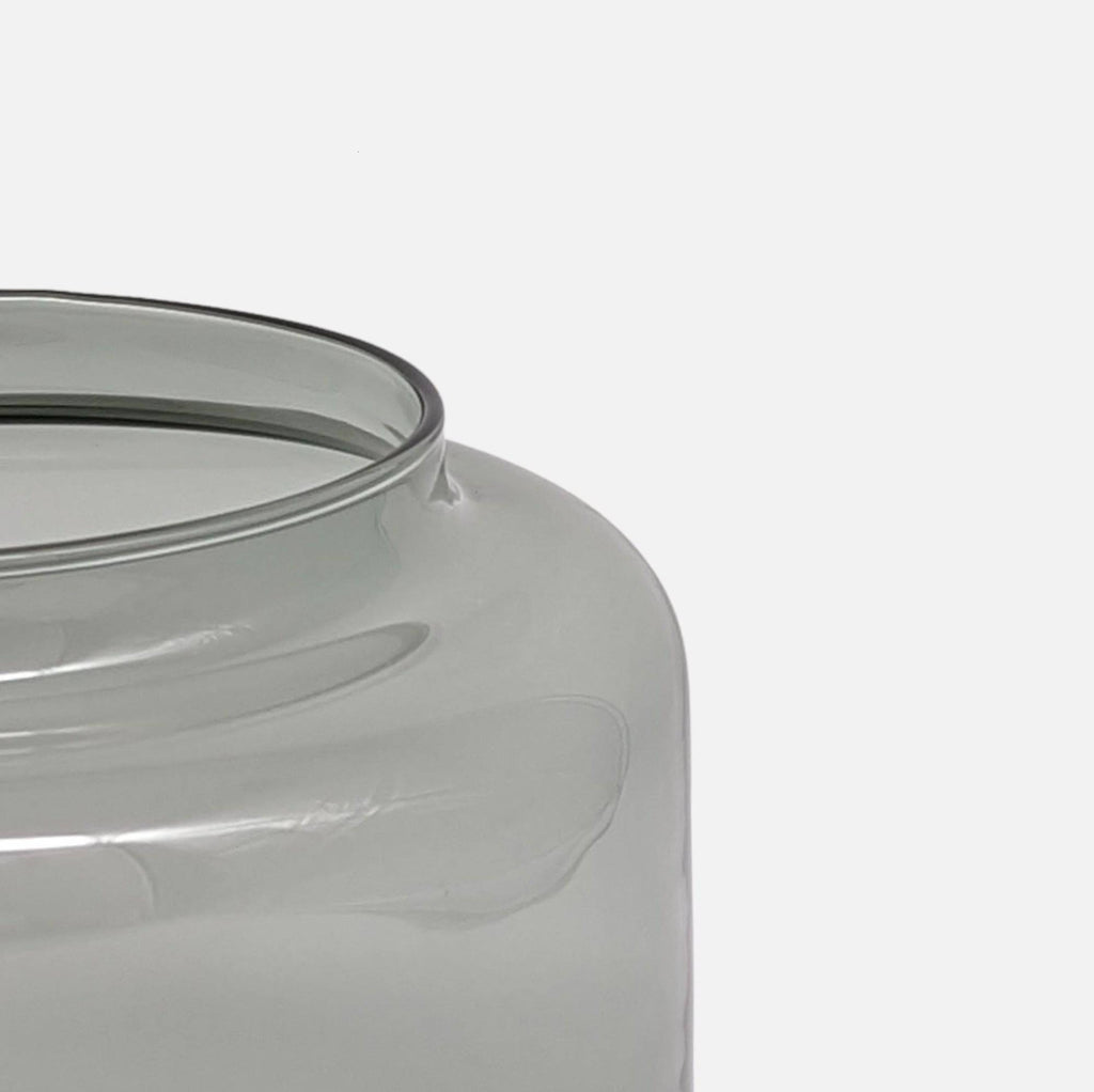 Glasvase, Dekovase aus Glas schwarz Rauchton transparent B 19cm x H 17.5cm | Jules Vasen von Dekocandle
