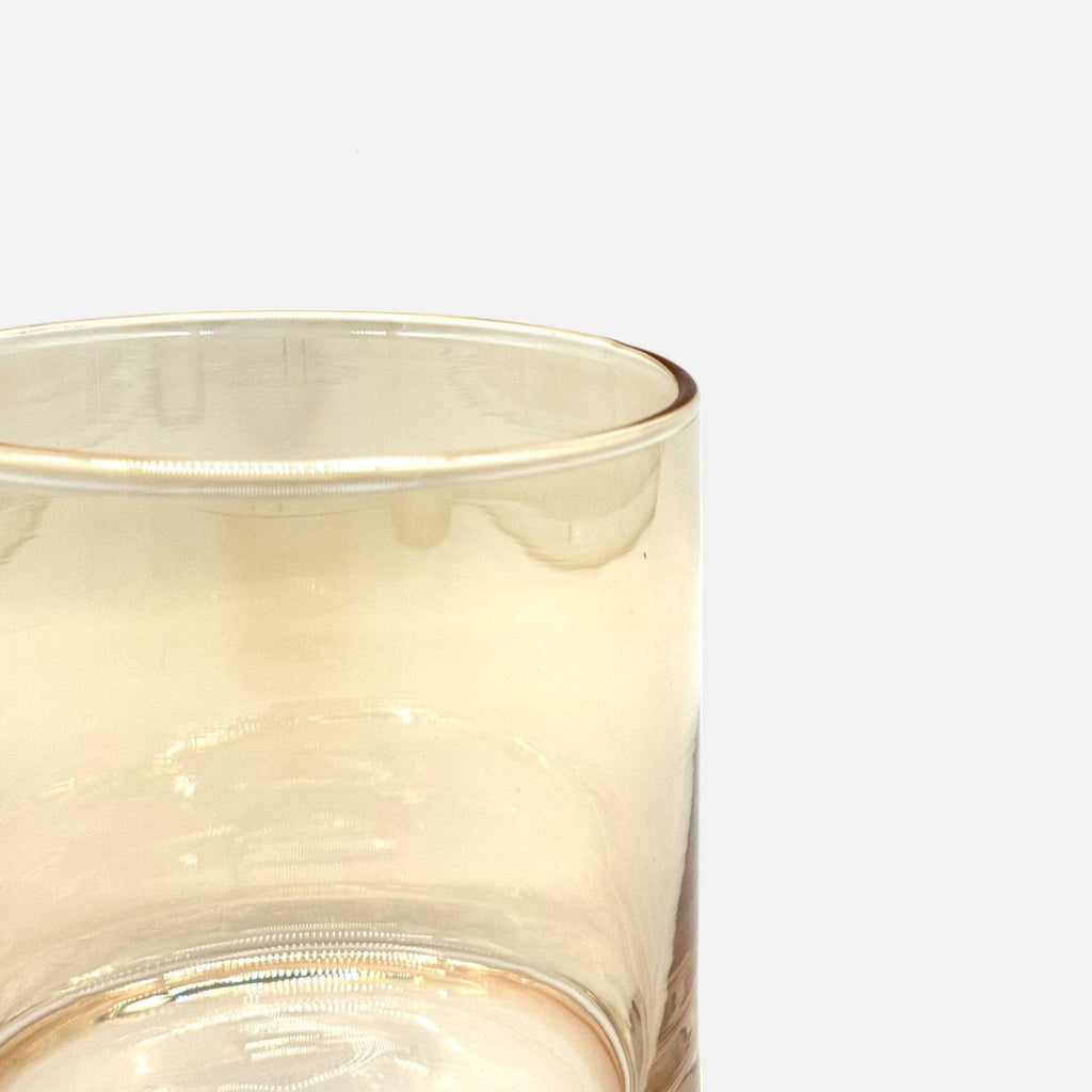 Glasvase, Dekovase aus Glas, Windlicht in Zylinderform, transparent, amberfarben, Ø 15 cm × H 15 cm – von Dekocandle