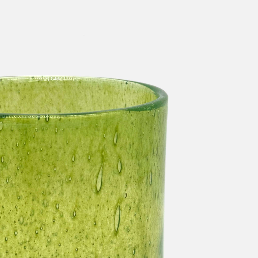 Glasvase, Dekovase aus Glas, Windlicht grün transparent Luftbläschen Zylinderform Ø 14cm x 15cm | Felice Vasen von Dekocandle