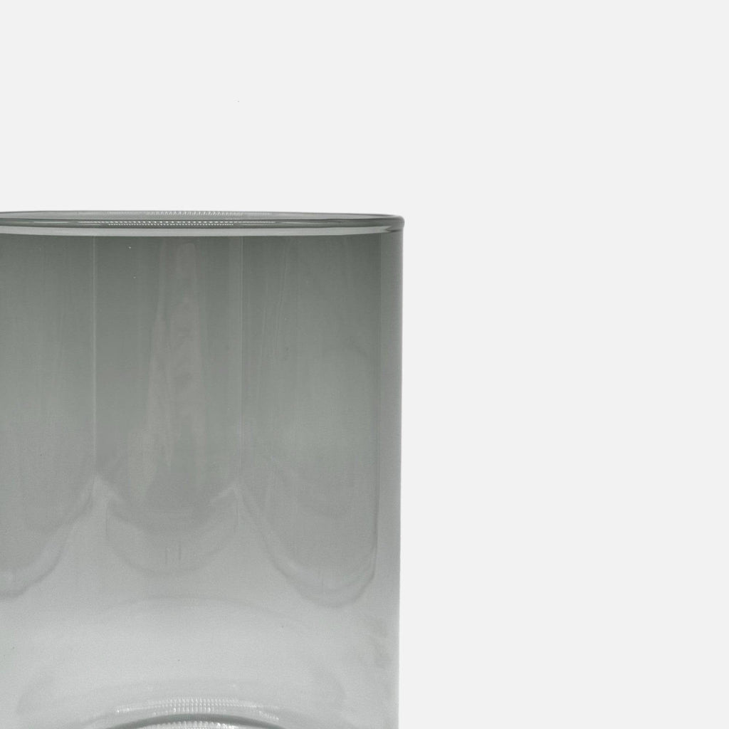 Glasvase, Dekovase aus Glas, Windlicht in Zylinderform, transparent schwarz-grau, Ø 14 cm × H 21 cm – von Vase The World