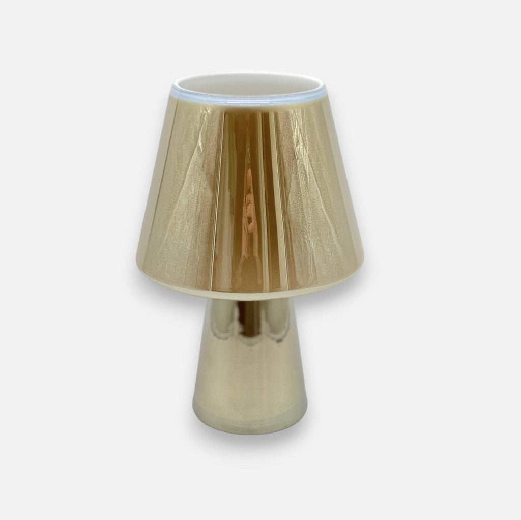Glasvase, Vase aus Glas in Lampenform Taupe / Gold Ø 21.5cm x 32cm Dekoration von Dekocandle