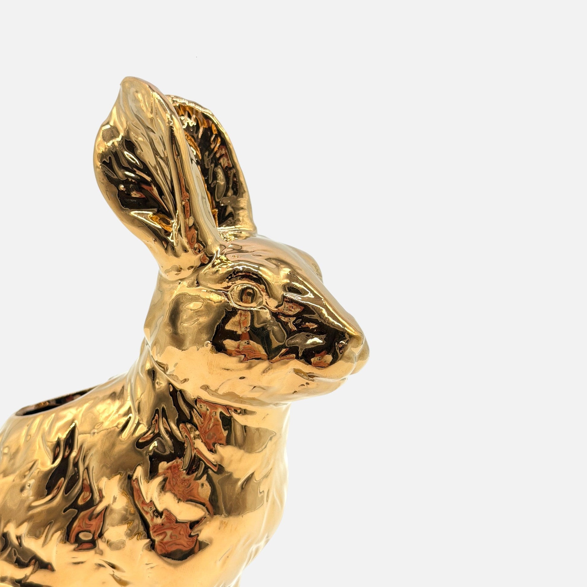 Hasenvase aus Keramik, Goldfarben, Hasenform, H 23cm, Ostern Vasen von HOFF Interieur