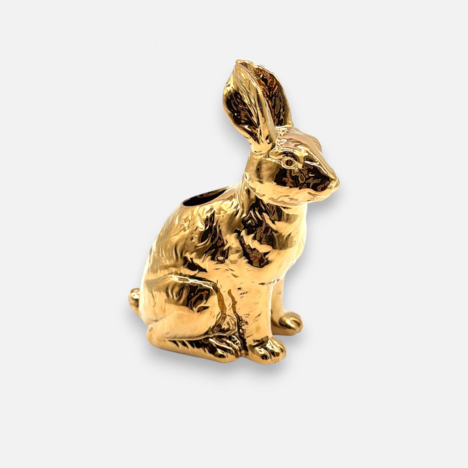 Hasenvase aus Keramik, Goldfarben, Hasenform, H 23cm, Ostern Vasen von HOFF Interieur