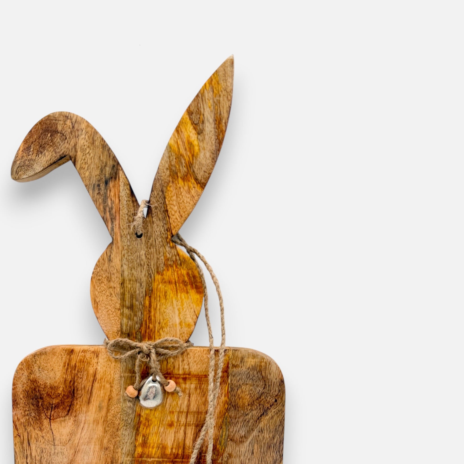 Holzbrett Hasenmotiv aus Mangoholz Schneidebrett H 49cm | Ostern Dekoration von HOFF Interieur