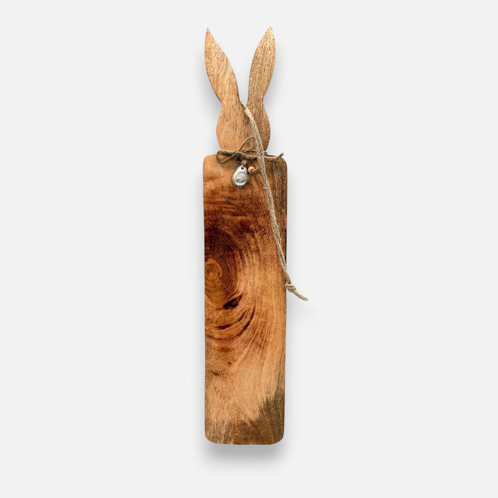 Holzbrett mit Hasenohren aus Mangoholz Dekobrett Servierbrett | Ostern Dekoration von HOFF Interieur