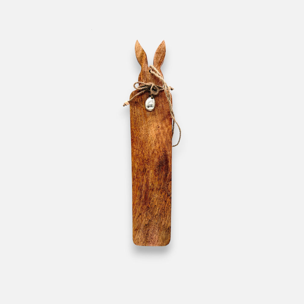 Holzbrett mit Hasenohren aus Mangoholz Dekobrett Servierbrett | Ostern Dekoration von HOFF Interieur