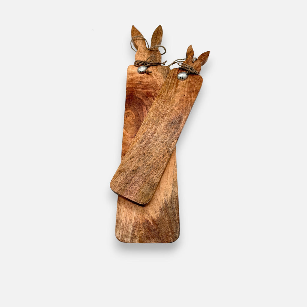 Holzbrett mit Hasenohren aus Mangoholz Dekobrett Servierbrett | Ostern Dekoration von HOFF Interieur