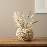 Vase Hortensienstruktur creme Ø38cm H23cm