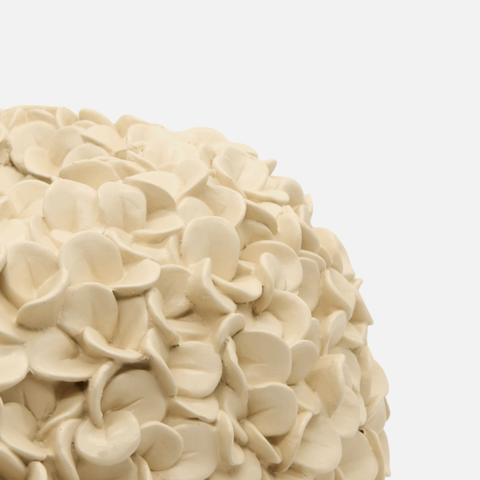 Hortensienvase / Dekovase mit Hortensien Muster crème beige Ø 38cm x H 23cm | Belle Vasen von Light & Living