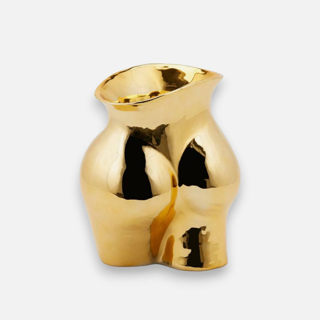 Keramikvase / Dekovase aus Keramik gold glänzend Po / Gesäss H 26 cm x 22 cm x 16 cm | Derrière Vasen von EDG