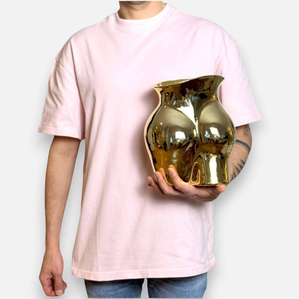Keramikvase / Dekovase aus Keramik gold glänzend Po / Gesäss H 26 cm x 22 cm x 16 cm | Derrière Vasen von EDG