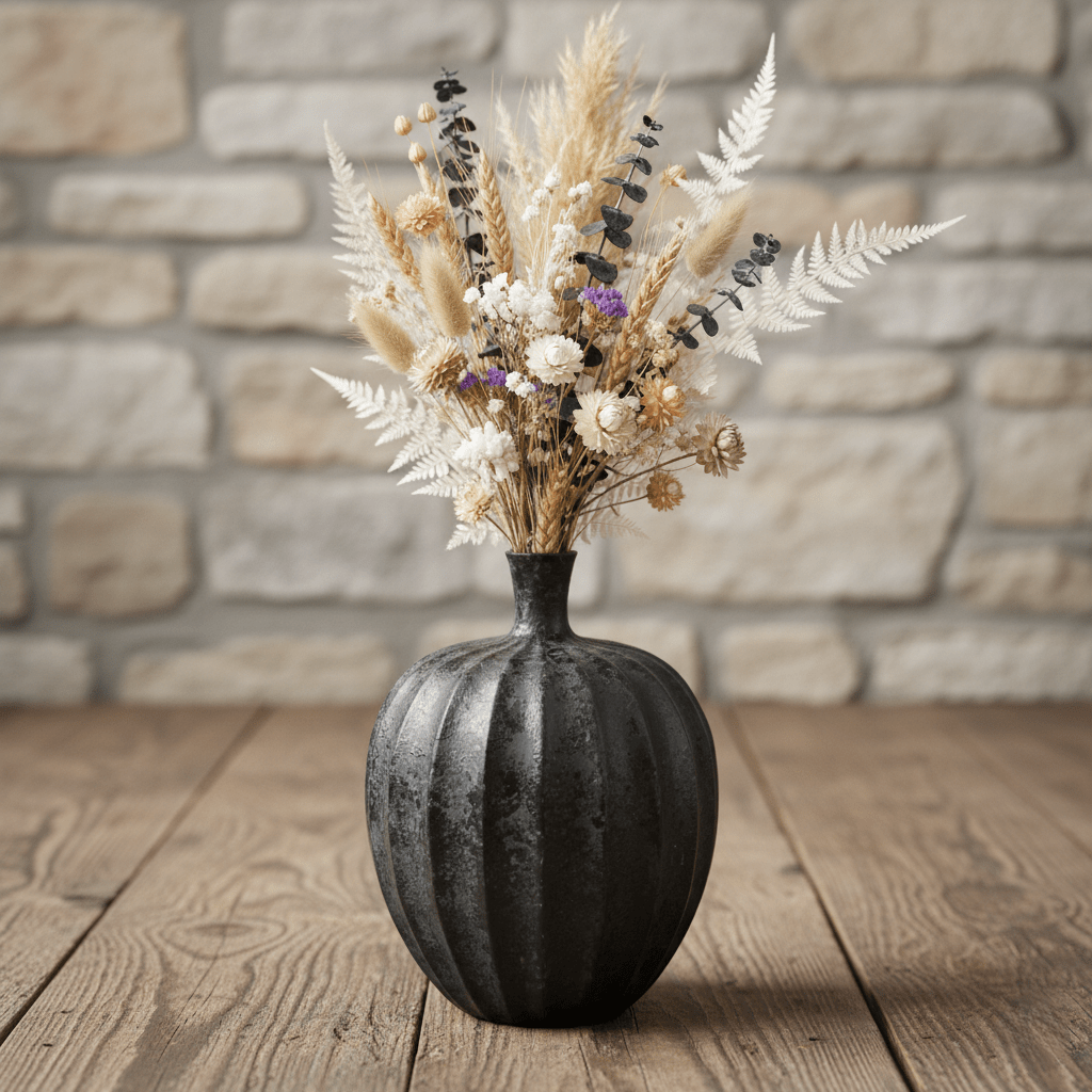 Keramikvase, Dekovase aus Keramik, handgefertigt, skulpturale ovale Form, schwarz, B 33 cm × H 43 cm – von Lene Bjerre