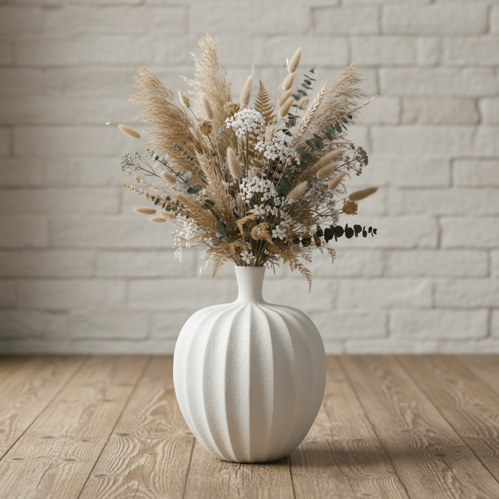 Keramikvase, Dekovase aus Keramik handgefertigt skulpturale ovale Form weiss B 33cm x H 43cm | Ninelle Vasen von Lene Bjerre