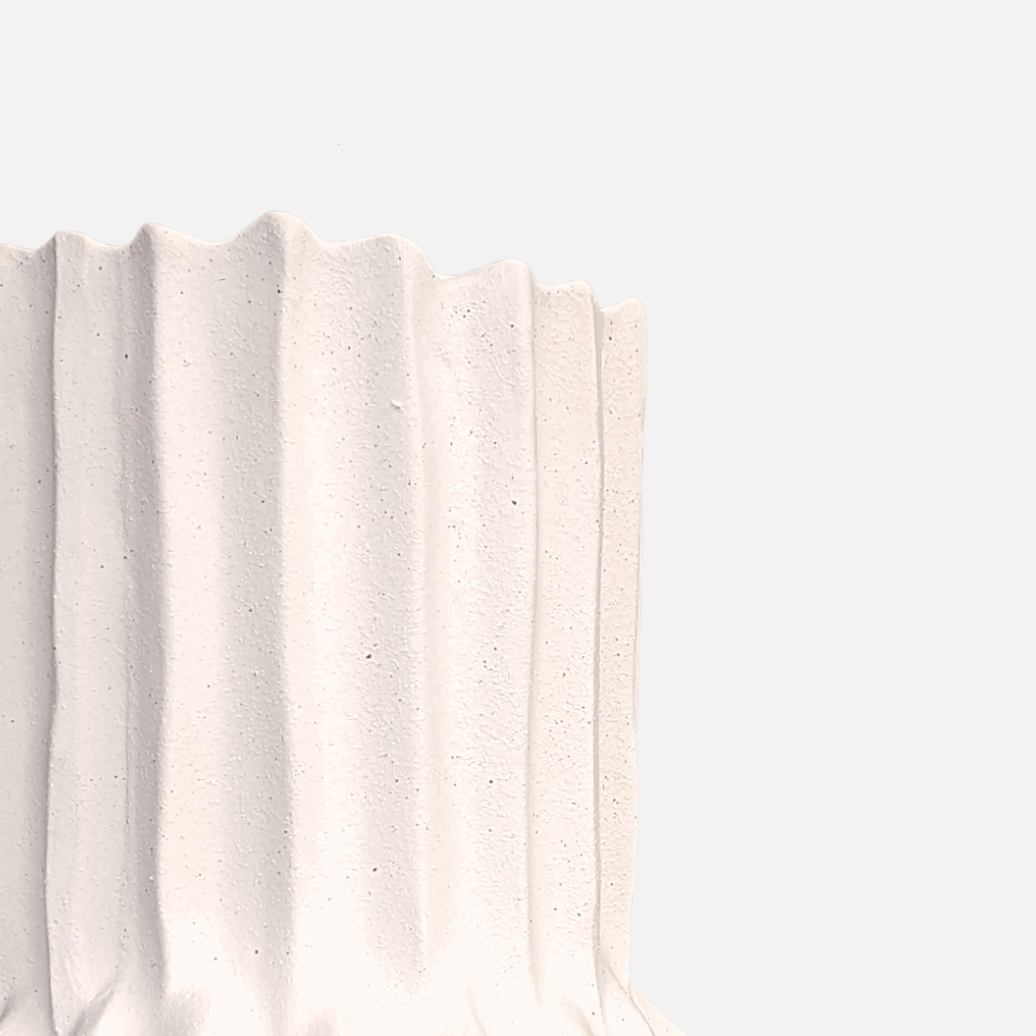 Keramikvase / hohe Dekovase aus Keramik crème weiss Rillen Ø 21cm x H 74cm | Karine Vasen von Light & Living