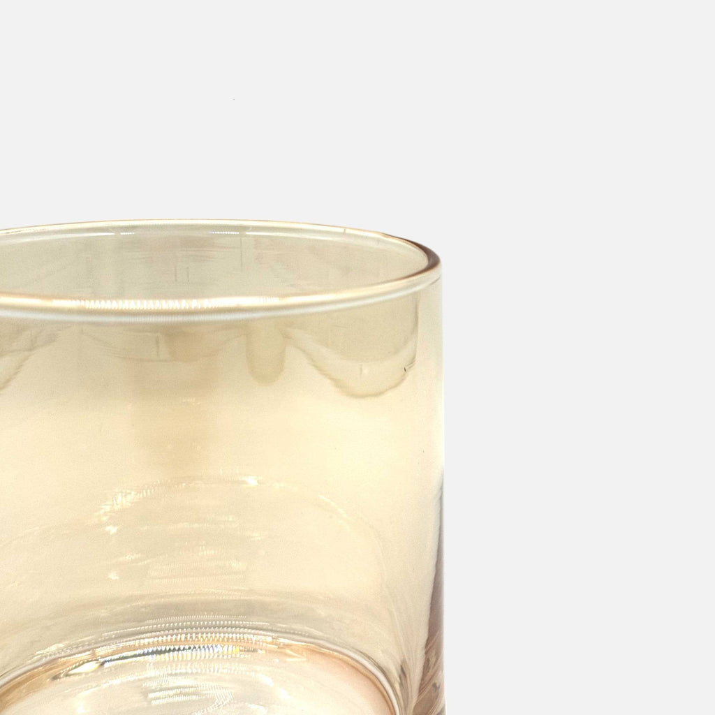 Kerzenhalter, Windlicht aus Glas für Rechaudkerzen, transparent amber bernsteinfarben, Ø 8,5 cm × H 9 cm – von Dekocandle