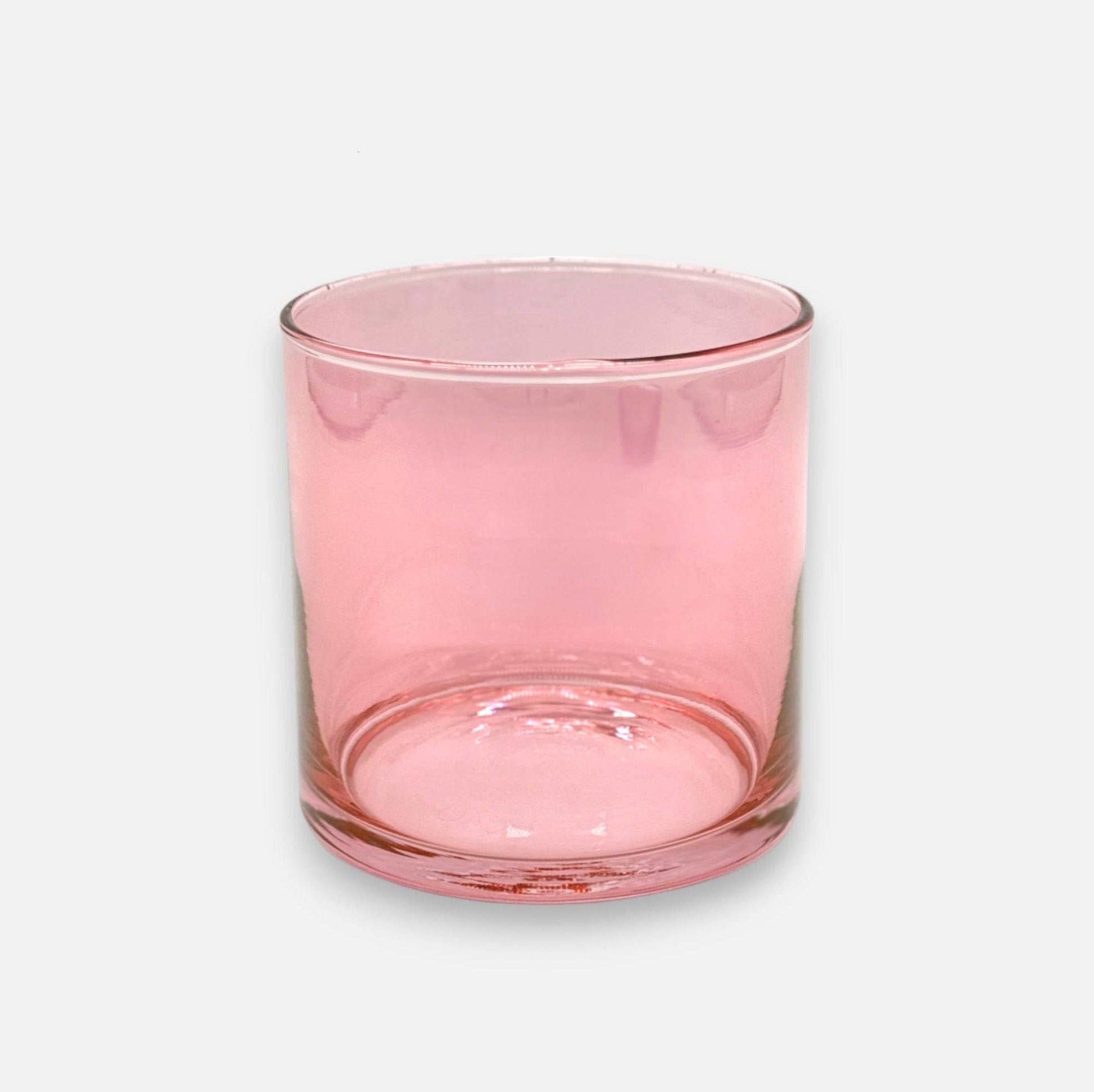 Kerzenhalter, Windlicht aus Glas für Rechaudkerzen, transparent, pink-rosa, Ø 12 cm × H 12 cm – von Dekocandle
