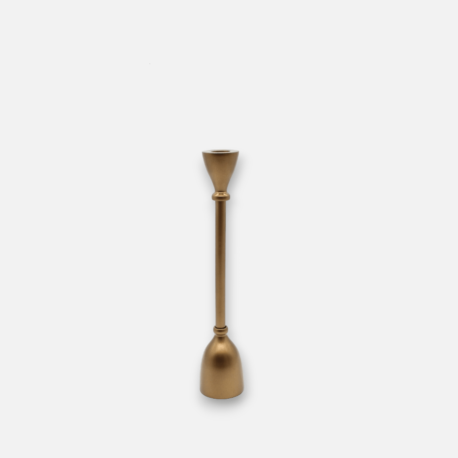 Kerzenständer, Kerzenhalter für Stabkerzen, gold matt, minimalistisch, Ø 5,5 cm × H 30,5 cm – von Light & Living