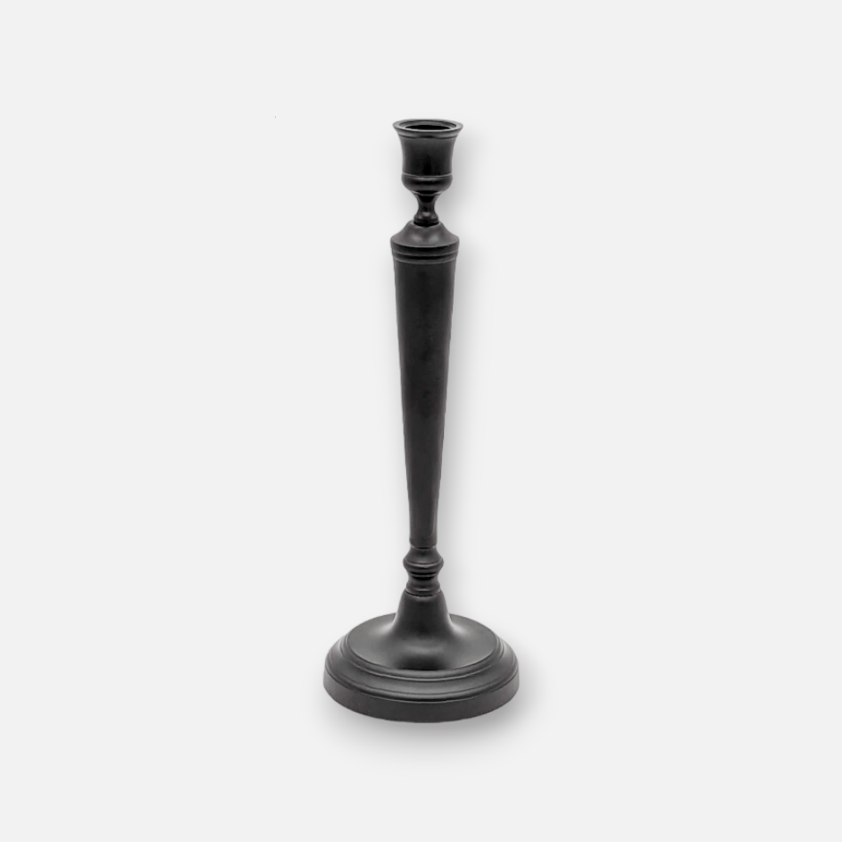 Kerzenständer, Kerzenhalter für Stabkerzen Messing schwarz matt Ø 11cm x H 31cm | Georgette Kerzenlicht von Lene Bjerre