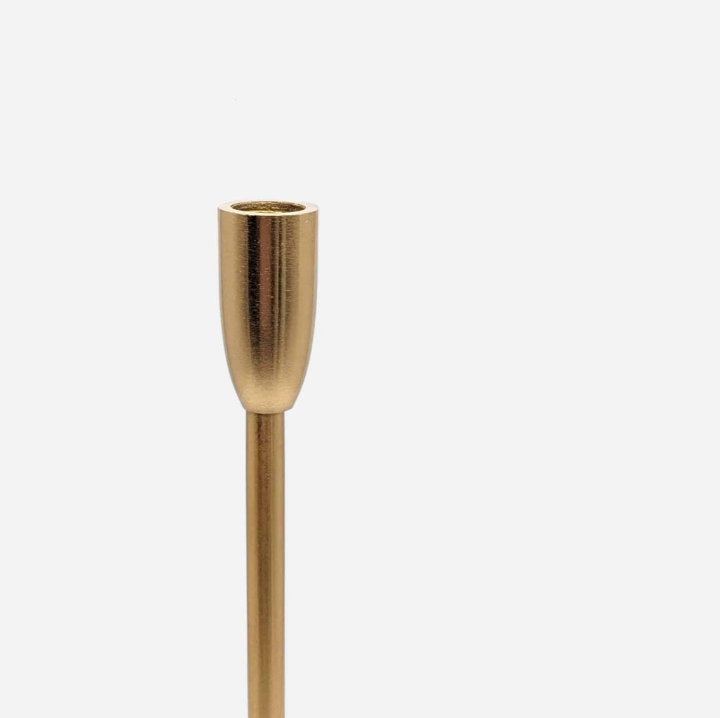 Kerzenständer, Kerzenhalter für Stumpenkerzen gold matt B 6cm x H 40cm | Sylvestre Kerzenlicht von Affari of Sweden