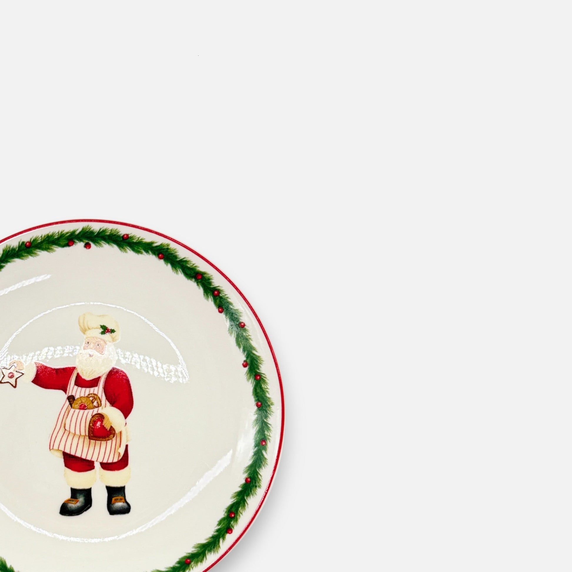 Kuchenteller aus Keramik mit Weihnachtsmann - Motiv, Ø15cm, Einzelteller Weihnachten Geschirr von EDG