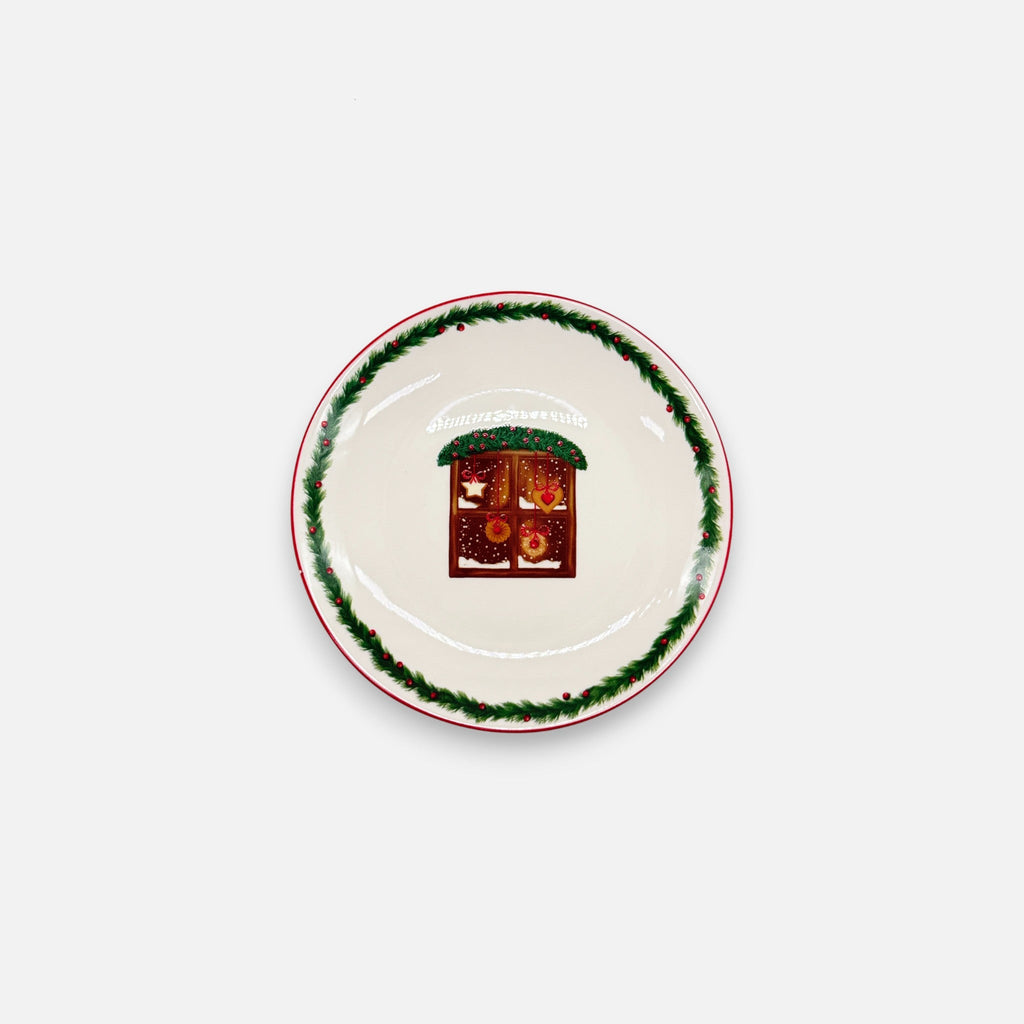 Kuchenteller aus Keramik mit Weihnachtsmotiven, Ø 15cm, 4er Set Geschirr von EDG