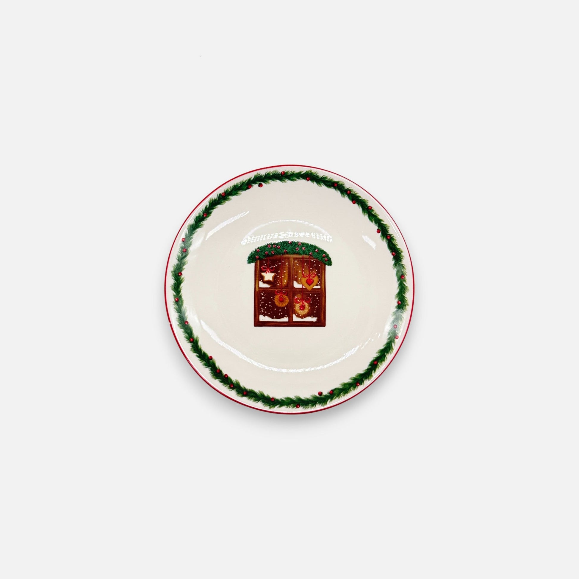 Kuchenteller aus Keramik mit Weihnachtsmotiven, Ø 15cm, 4er Set Geschirr von EDG