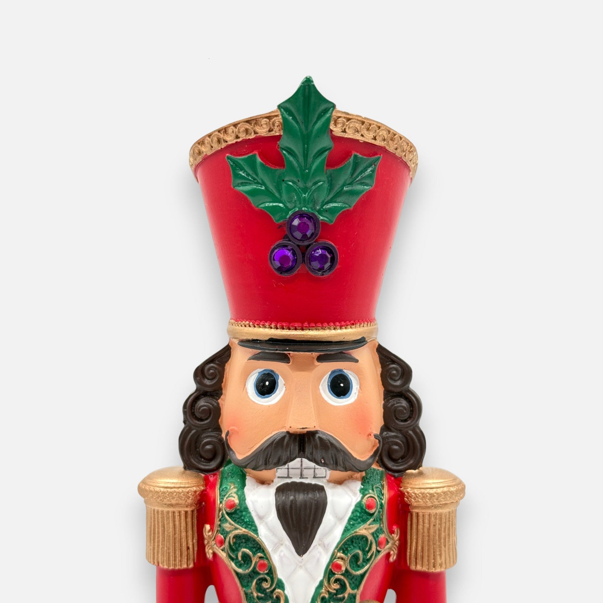 Nussknacker Figur in Rot Grün Gold, H 35cm, Weihnachtsdeko klassisch Dekoration von EDG